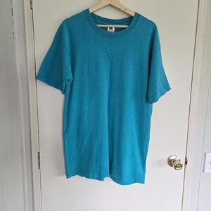 Vintage Fruit Of The Loom Blue Green Men's L T-Shirt